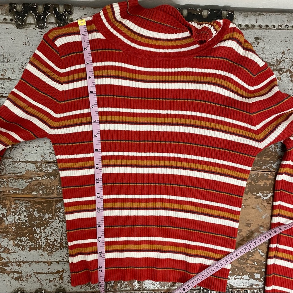 Pink Republic Stripe Turtleneck Crop Long Sleeve Top - Picture 6 of 8